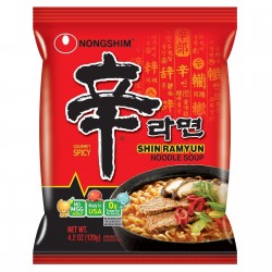  NongShim Shin Ramyun Noodle Soup, Gourmet Spicy, 4.2 Ounce